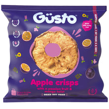 Load image into Gallery viewer, Air-dried apple crisps with a passion fruit &amp; mango twist.
