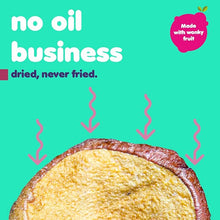 Load image into Gallery viewer, Air-dried apple crisps with a passion fruit & mango twist.