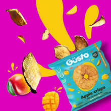 Load image into Gallery viewer, Air-dried apple crisps with a mango twist.