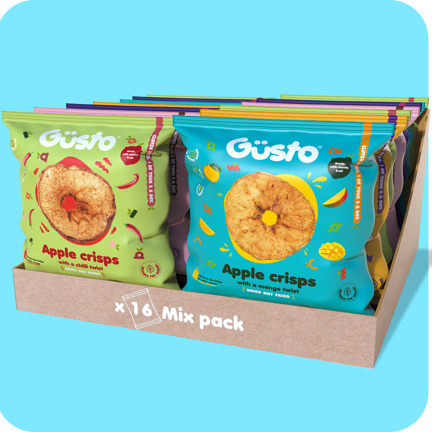 Gusto Snacks Variety pack of 16. 16x20g