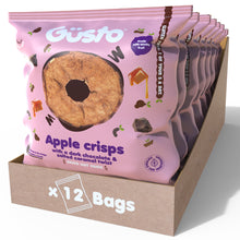 Load image into Gallery viewer, Apple crisps with a chocolate &amp; salted caramel twist.
